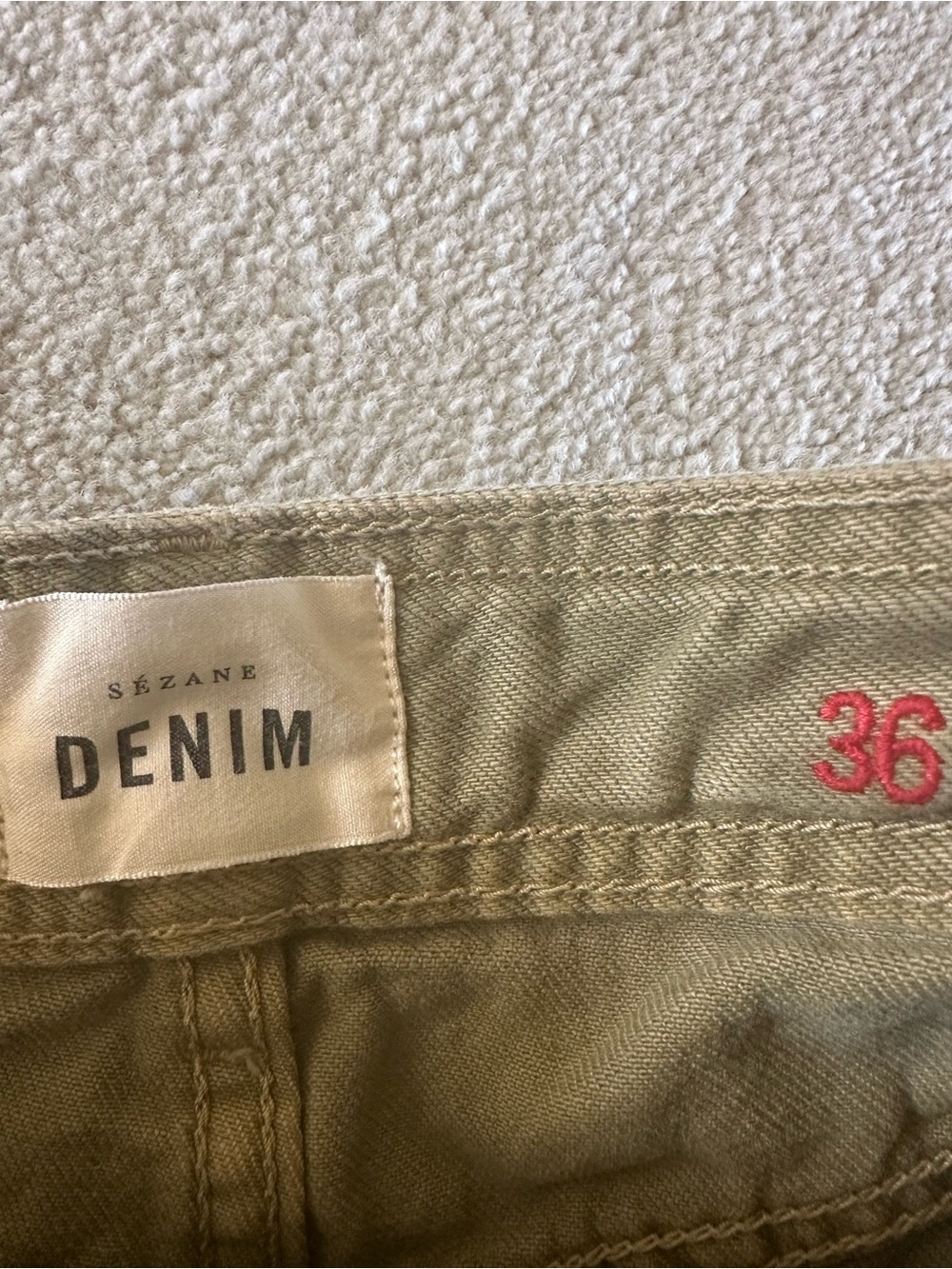 Sezane Olive Green Wide Leg Jeans - Picture 6 of 9